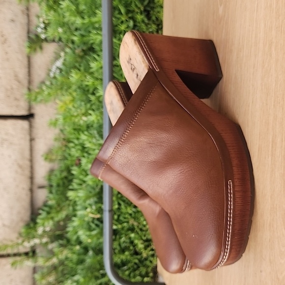 Women's Korks Lori Platform Block Heel Clog Mule Comfort Tan / Brown Size 10 - Picture 1 of 10